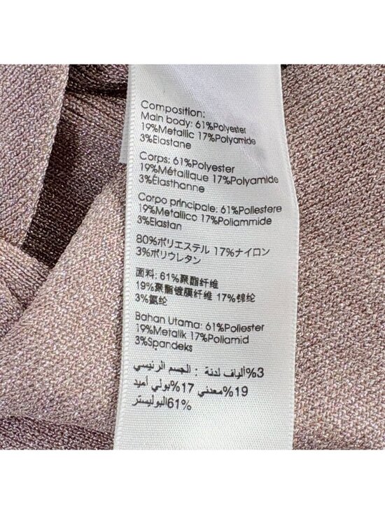 3.1 Phillip Lim Metallic Rib Knit Sweater Size S Cream Side Tie Waist Crew Neck - Picture 7 of 12